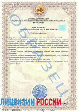 Образец сертификата соответствия (приложение) Миасс Сертификат ISO 27001
